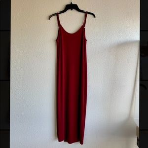 Red Midi Slip Dress